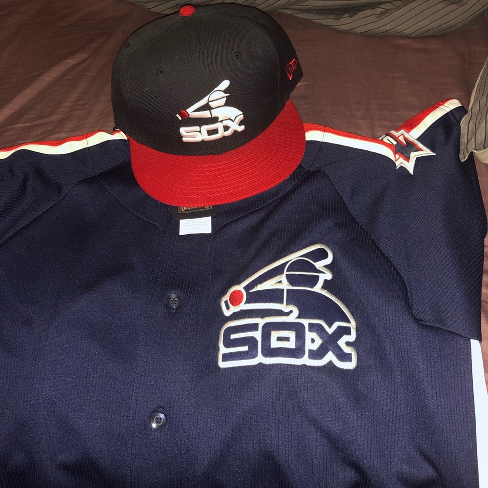 Chicago White Sox jersey Carlton Fisk and hat